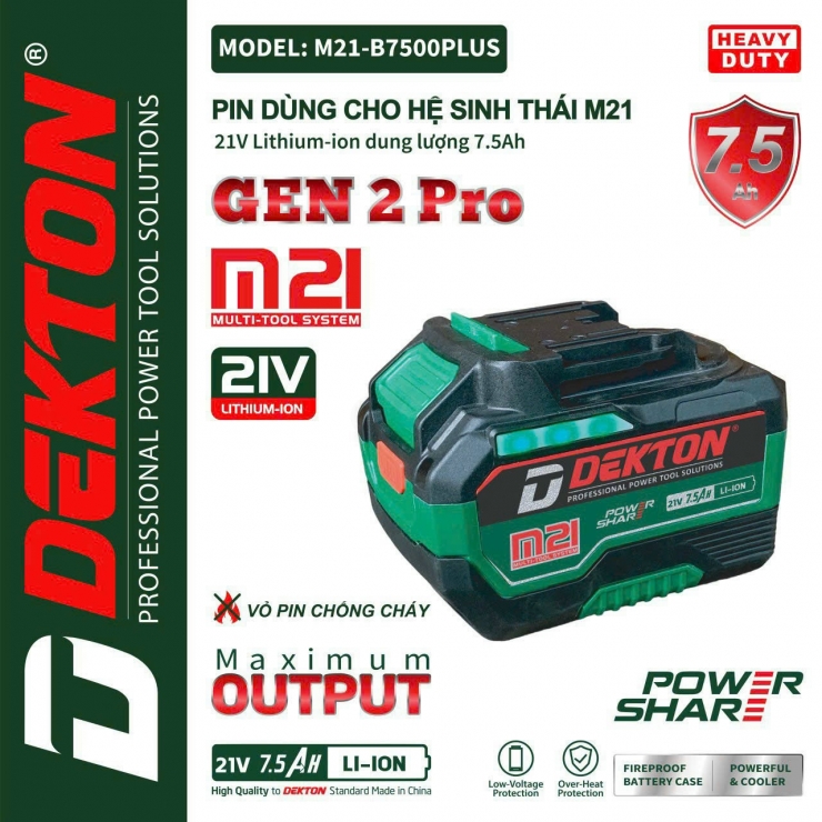 Máy cắt gỗ ray trượt Pin 21V Dekton M21-CGT140BL Brushless