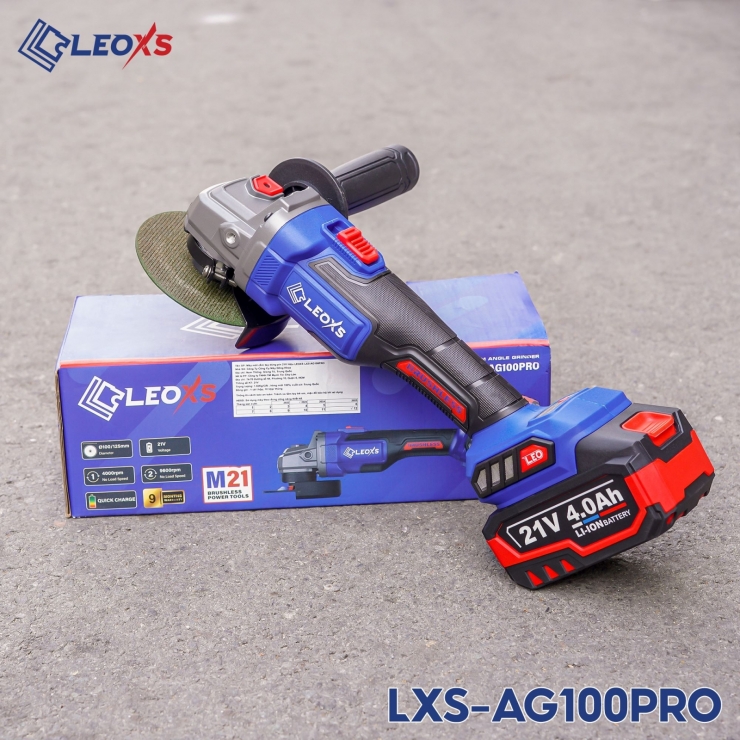Thân máy mài Pin 100mm LEOxs LXS-AG100PRO Brushless ( chưa Pin & Sạc )