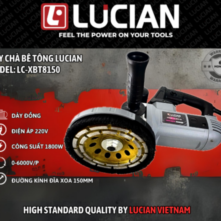 Máy mài bê tông 150mm Lucian LC-XBT8150 chỉnh tốc