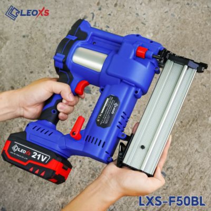 Máy bắn đinh dùng Pin 21V LEOxs LXS-F50BL Brushless ( đinh thẳng & đinh U )