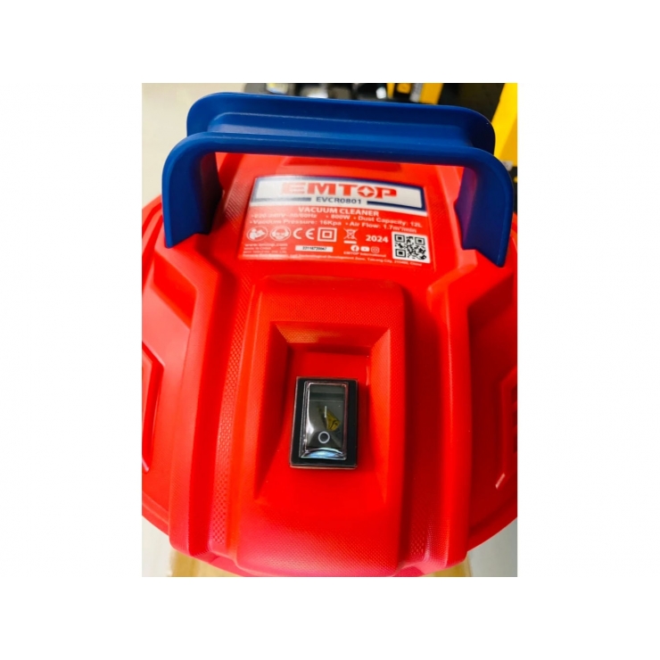 Máy hút bụi 12 lít công nghiệp Emtop EVCR0801 ( khô & ướt )
