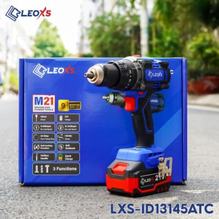 Máy khoan Pin 145Nm LEOxs LXS-ID13145ATC ( Tạo Xung & Antikick Back )