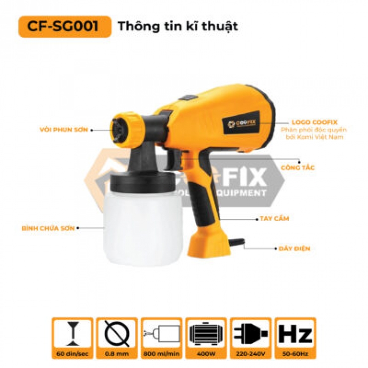 Máy phun sơn điện 400W Coofix CF-SG001