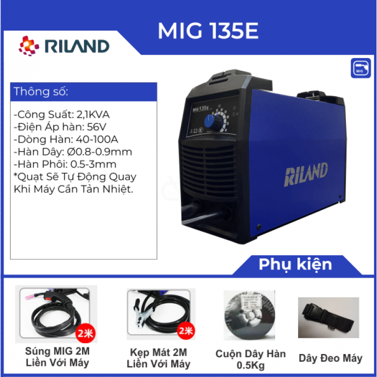 Máy hàn Mig không khí Riland MIG 135E