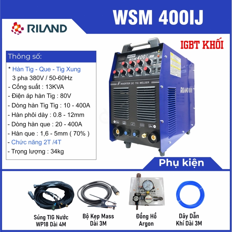 Máy hàn Tig xung Riland WSM 400IJ Professional