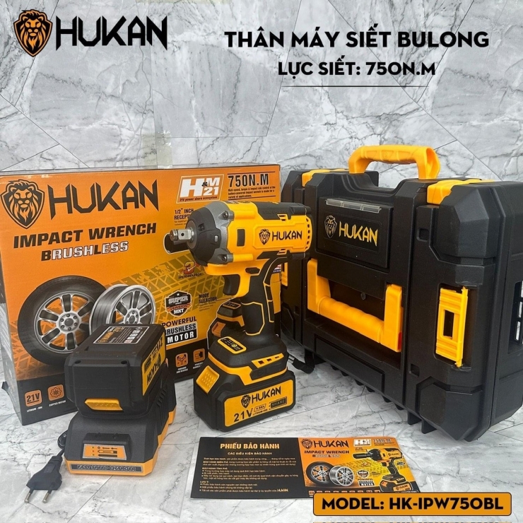 Thân Máy siết bulong dùng pin Hukan HK-IPW750BL ( chưa Pin & Sạc )