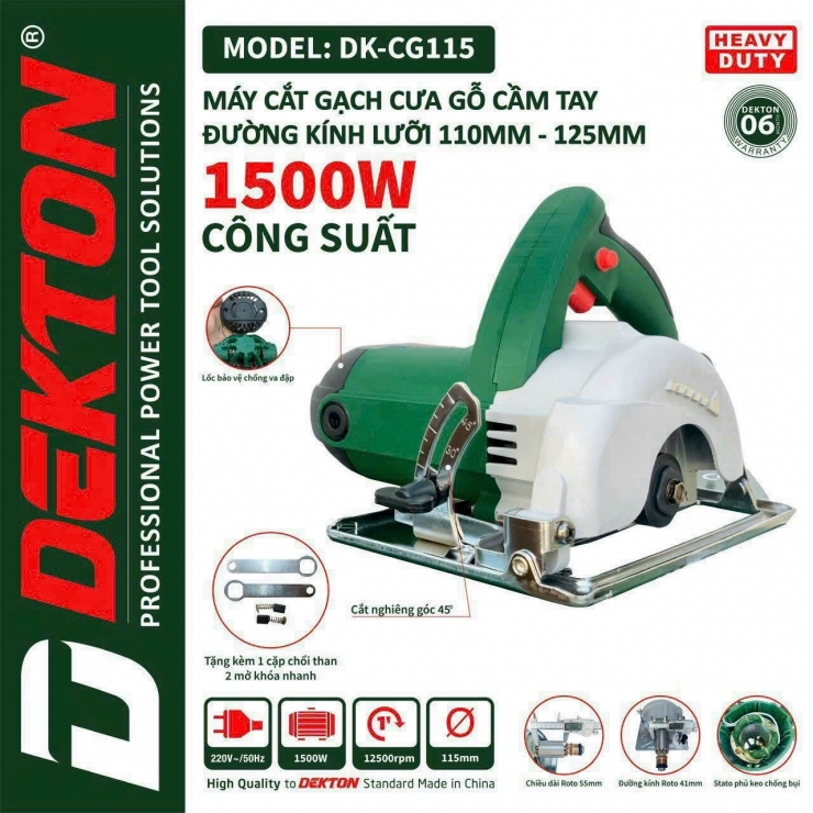  Máy Cưa Gỗ Cắt Gạch Dekton DK-CG115