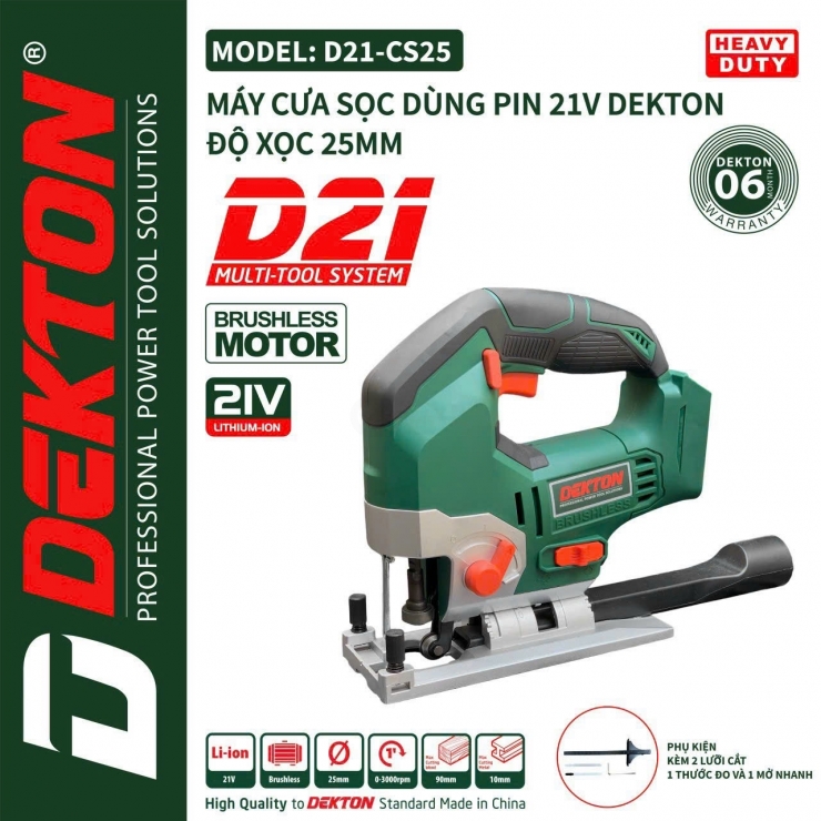 Máy cưa lọng dùng pin Dekton D21-CS25 ( kèm đế chuyển sang chân M21 )