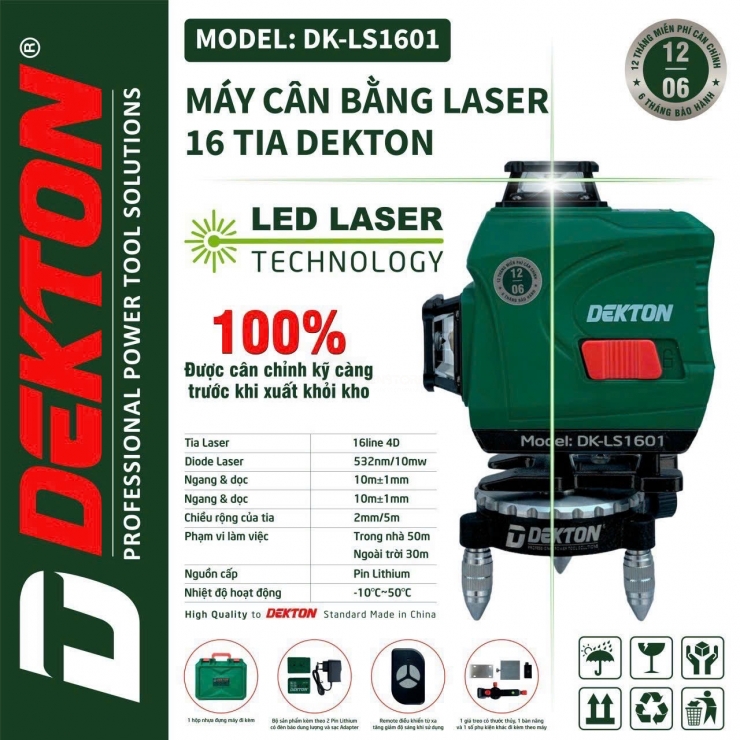 Máy cân bằng Laser 16 tia xanh Dekton DK-LS01601