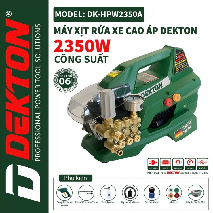 Máy Xịt Rửa Dekton DK-CWR2800 2800W  Chỉnh Áp