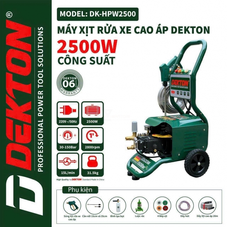 Máy Rửa Xe Chuyên Nghiệp Dekton DK-HPW2500