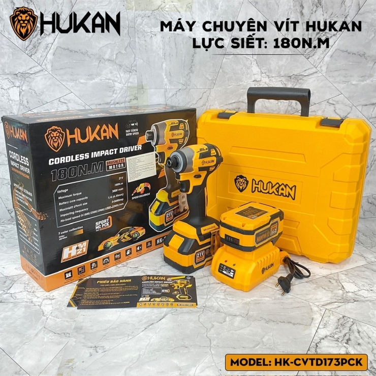 Combo máy chuyên vít Hukan HK-CVTD173PCK 180Nm ( Chưa Pin & Sạc )