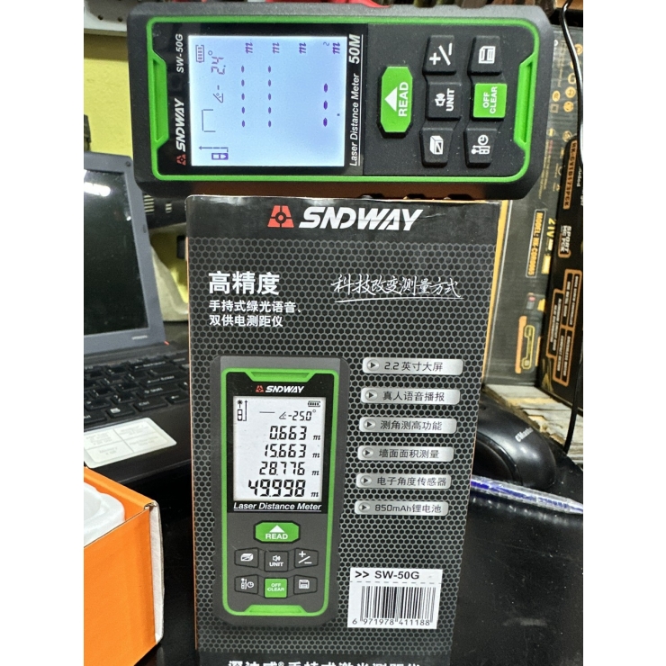 Máy Đo Khoảng Cách Sndway SW-50G Laser Xanh 50m