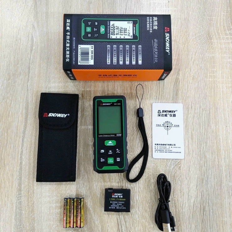 Máy Đo Khoảng Cách Sndway SW-50G Laser Xanh 50m