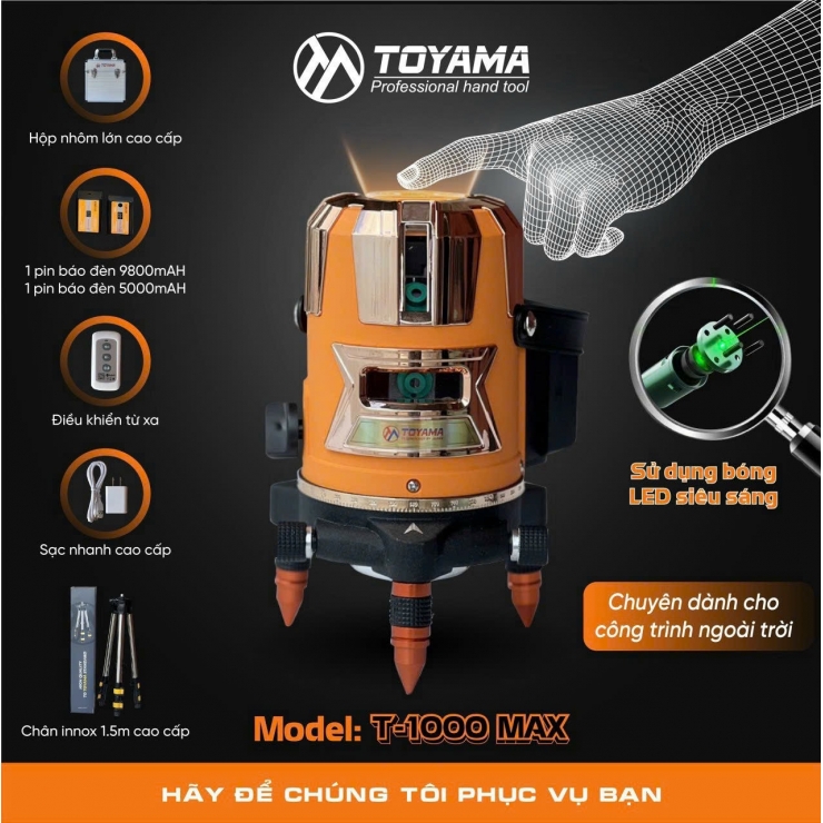 Máy Cân Bằng Laser 5 Tia Toyama T-1000MaxD Cao Cấp