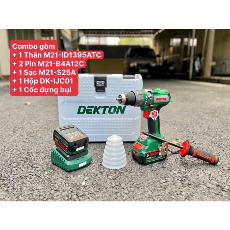 Combo Máy Khoan Pin Dekton M21-ID1395ATC 