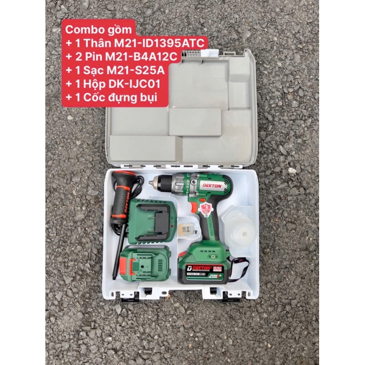 Combo Máy Khoan Pin Dekton M21-ID1395ATC 