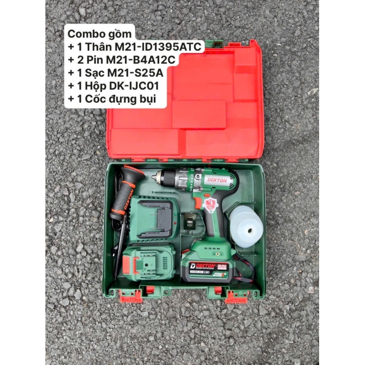 Combo Máy Khoan Pin Dekton M21-ID1395ATC 