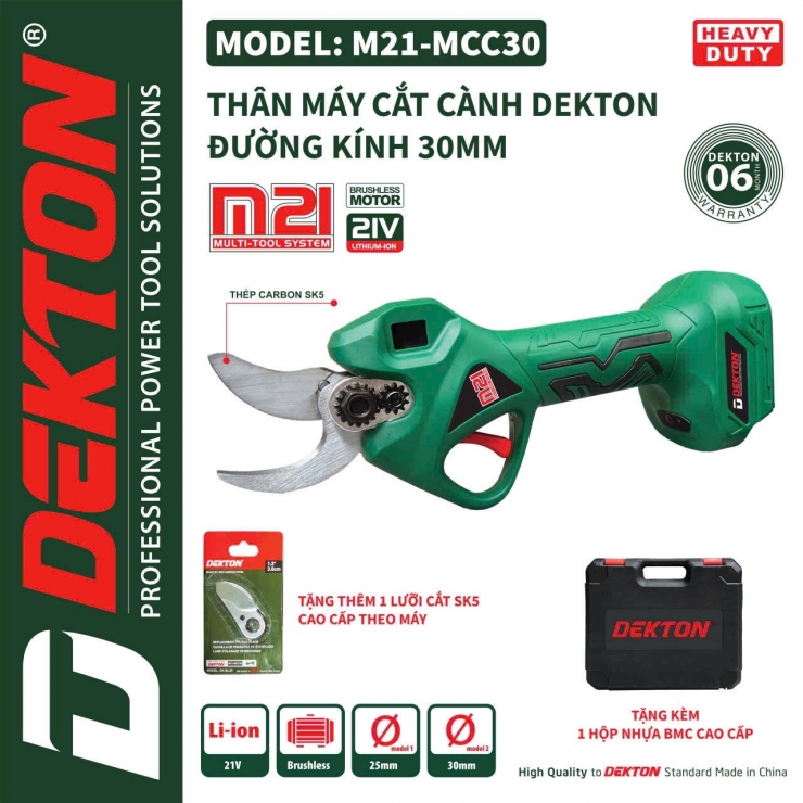Máy cắt cành Pin 21V Dekton M21-MCC30 Brushless