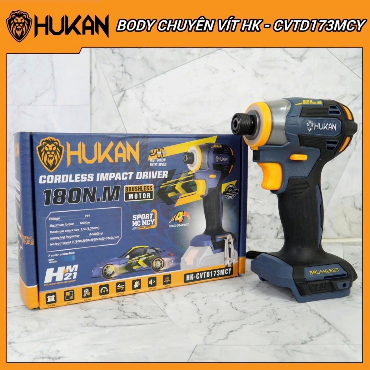 Combo máy chuyên vít Hukan HK-CVTD173PCK 180Nm ( Chưa Pin & Sạc )