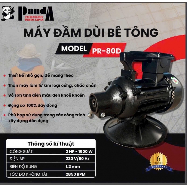 Máy Đầm Dùi Bê Tông PANDA PR-80D  ( Liên Hệ Đặt Hàng )