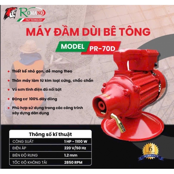 Máy Đầm Dùi Bê Tông PANDA PR-80D  ( Liên Hệ Đặt Hàng )