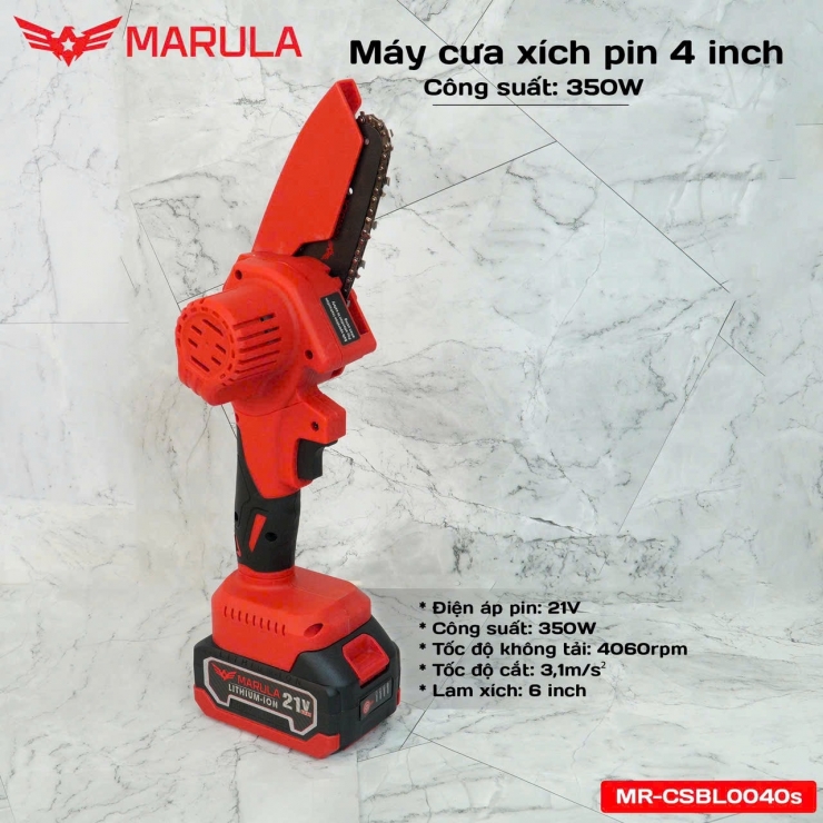 Combo Máy Cưa Xích Dùng Pin Marula MR-CSBL0040S