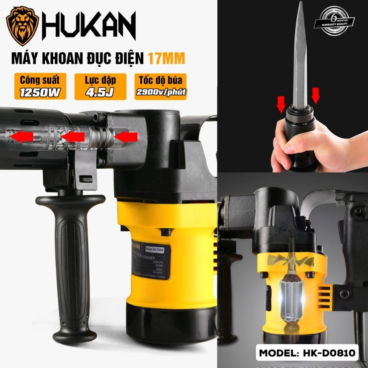 Máy Đục Bê Tông Hukan HK-D0810 1250W
