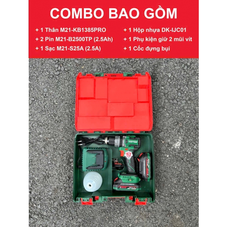 Combo Máy Khoan Pin Dekton M21-KB1385Pro