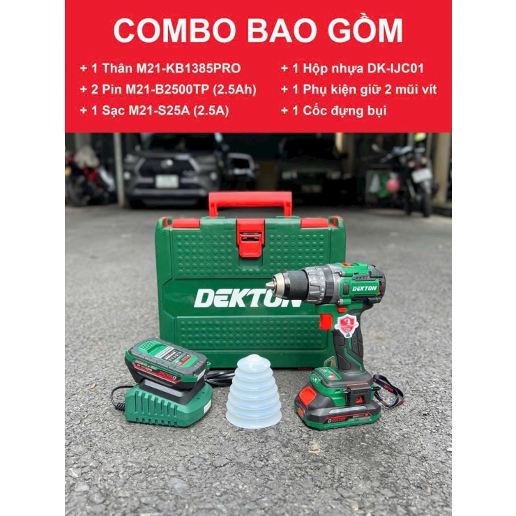 Combo Máy Khoan Pin Dekton M21-KB1385Pro