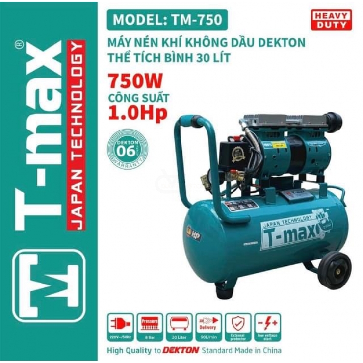 Máy nén khí nén không dầu 30 lít TMAX TM-750