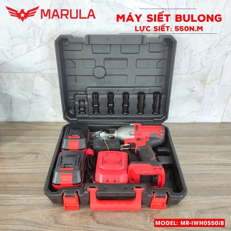 Combo Máy Siết Bulong Pin MARULA MR-IWH0550iB Phụ Kiện