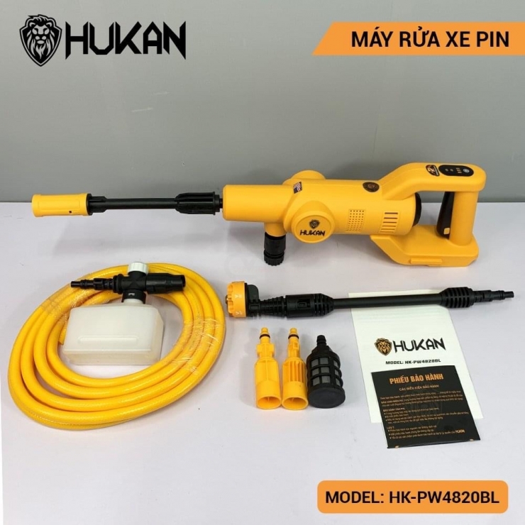 Máy rửa xe Pin 21V Hukan HK-PW4820BL Brushless