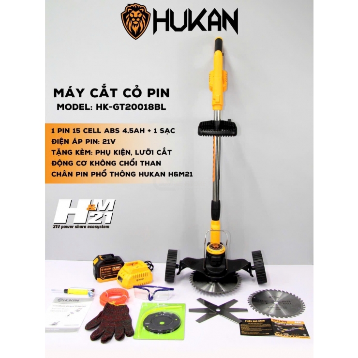 Combo Máy Cắt Cỏ Pin Hukan HK-GT20018BL