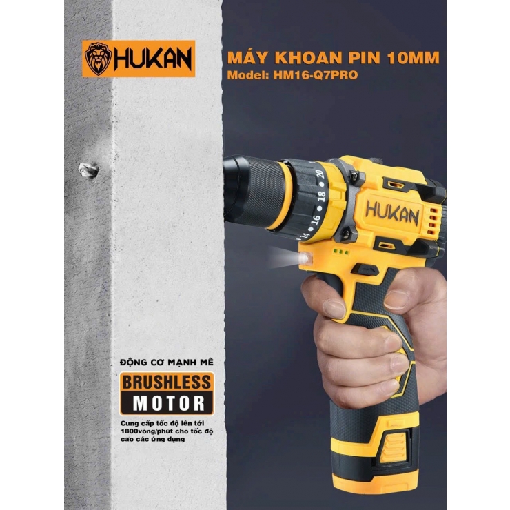 Combo Máy Khoan Pin 10mm  Hukan HK16-Q7Pro Phụ Kiện