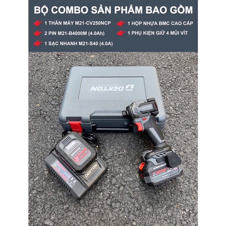 Combo Máy Bắt Vít Dùng Pin Dekton M21-CV250NCP
