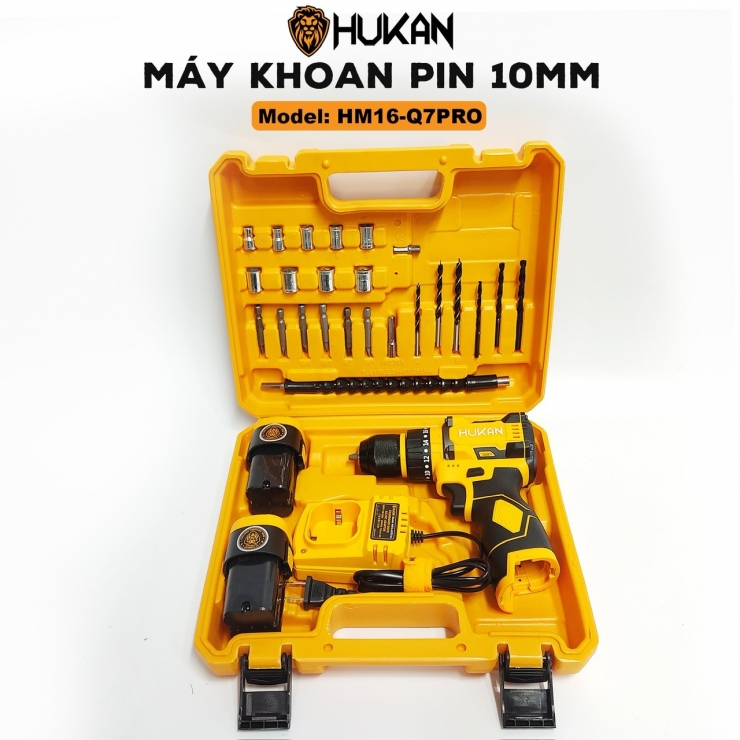 Combo Máy Khoan Pin 10mm  Hukan HK16-Q7Pro Phụ Kiện
