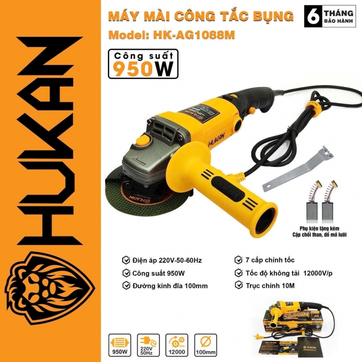 Máy Mài Góc Chỉnh Tốc Hukan HK-AG1088M ( dùng đá 100mm )