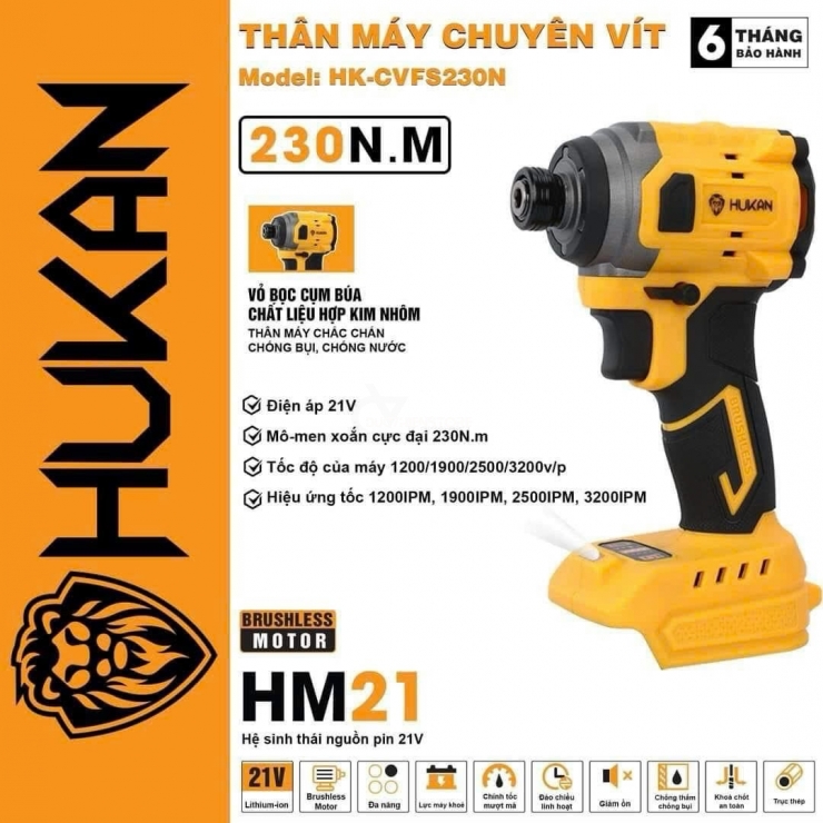 Máy bắn vít Pin 21V Hukan HK-CVF230N