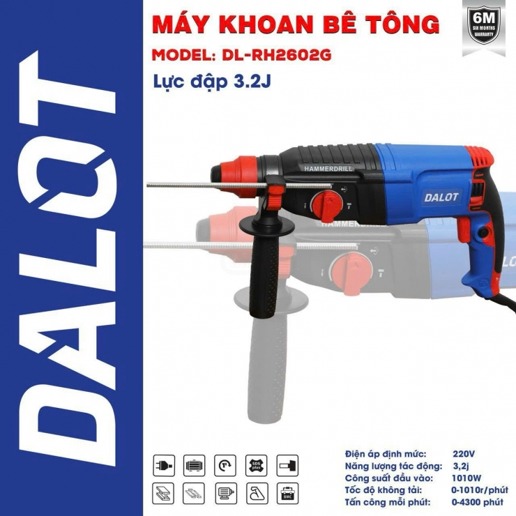 Máy khoan đục bê tông Dalot DL-RH2602G 