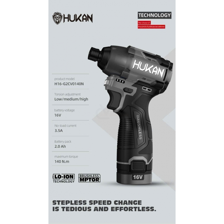 Combo Máy Bắt Vít 16V Hukan H16-G2CV0140N Gen 2