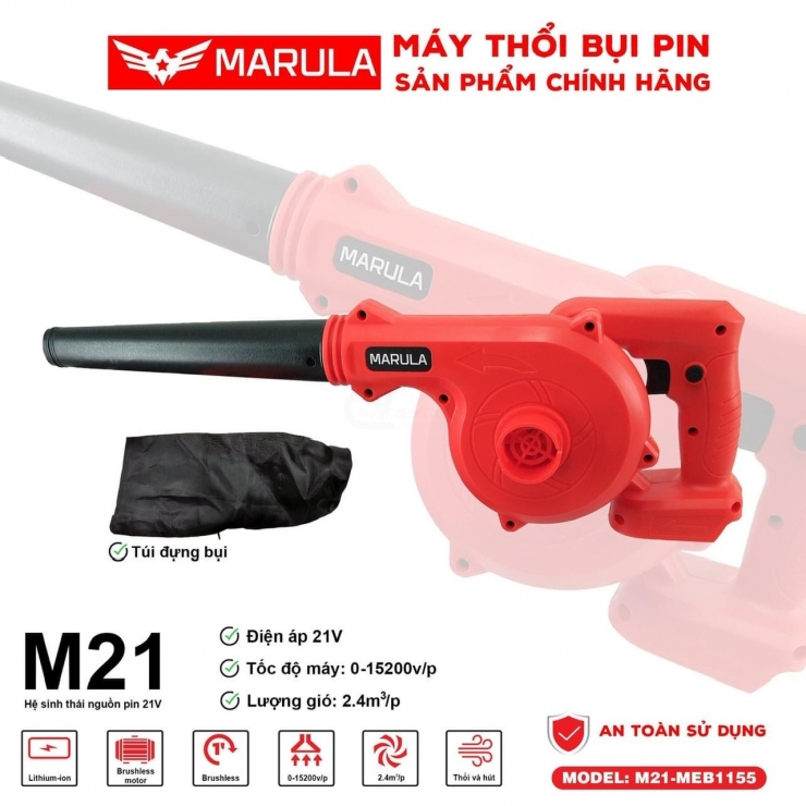 Máy Thổi Lá Dùng Pin 21V Marula M21-MEB1155