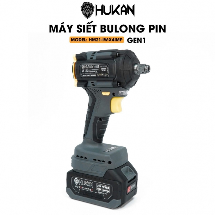 Combo Máy Siết Bulong Pin 21v Hukan HM21-IW-X4IMP