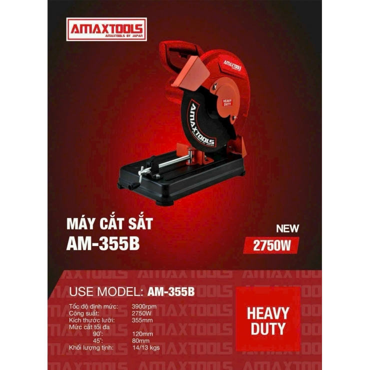 Máy cắt sắt 2750W Amaxtools AM-355B