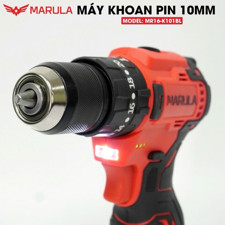 Combo Máy Khoan Pin 10mm Marula MR16-K101BL
