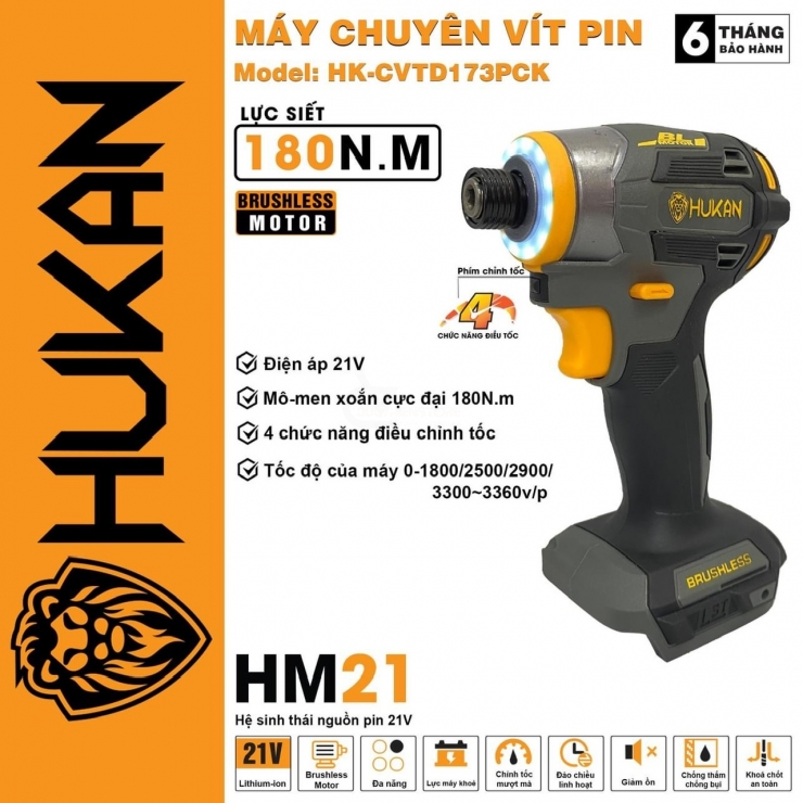 Thân chuyên vít Hukan HK-CVTD173PCK 180Nm