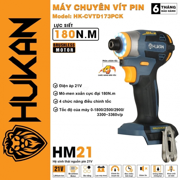 Thân chuyên vít Hukan HK-CVTD173PCK 180Nm