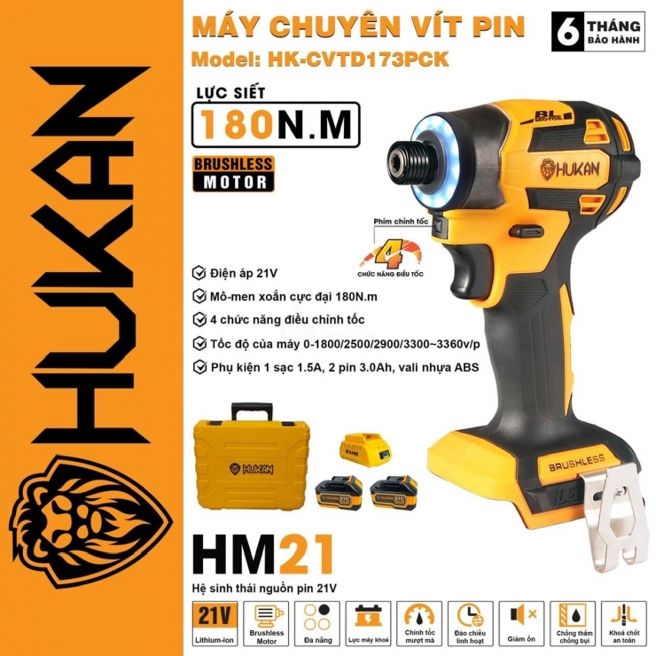Thân chuyên vít Hukan HK-CVTD173PCK 180Nm