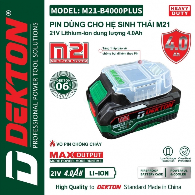 Pin Dekton M21-B4000PLUS 10cell 4Ah