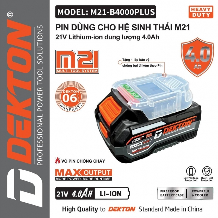 Pin Dekton M21-B4000PLUS 10cell 4Ah